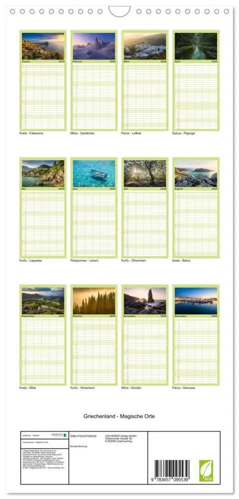 Bild: 9783457095539 | Familienplaner 2025 - Griechenland - Magische Orte mit 5 Spalten...