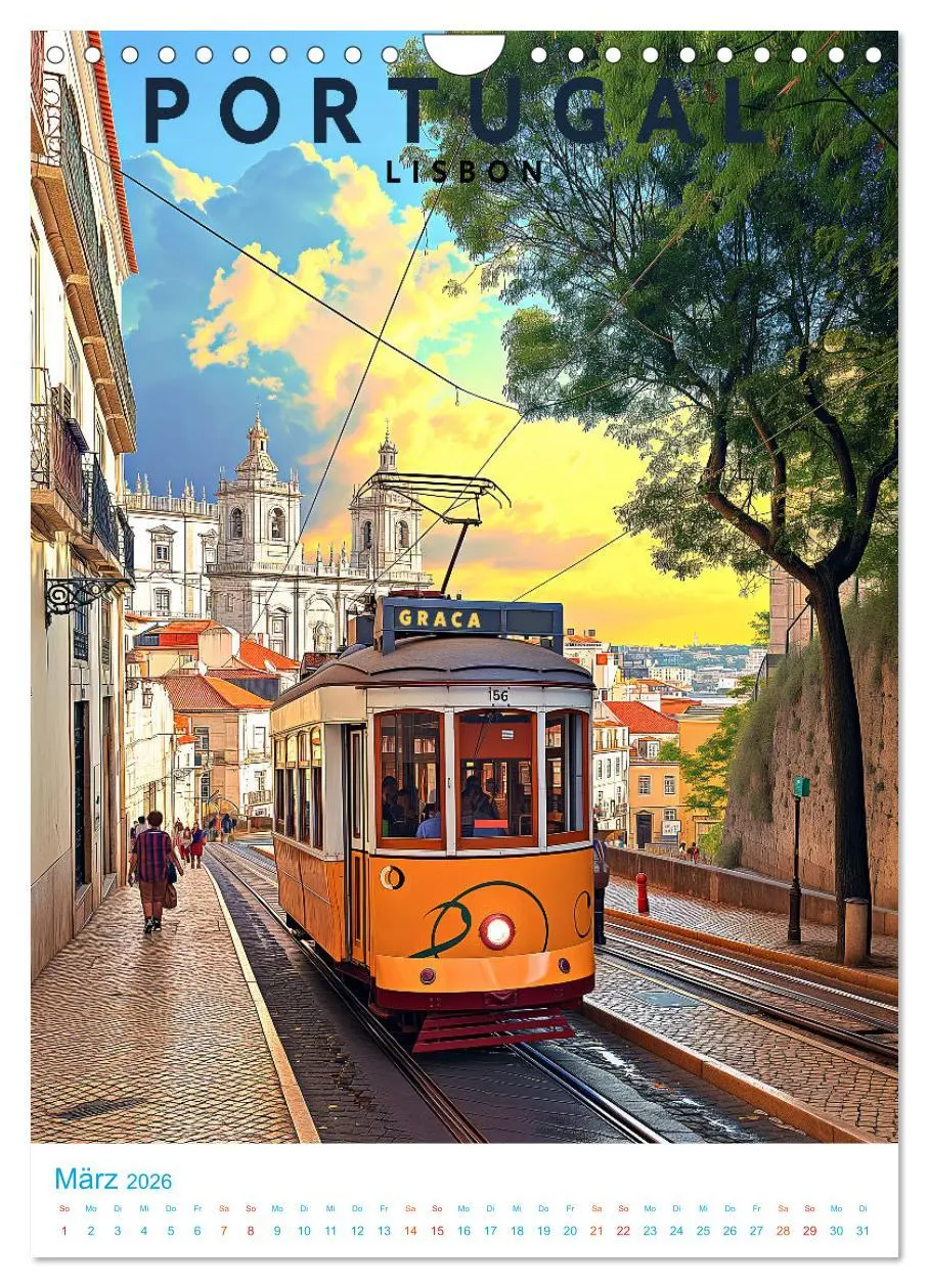 Bild: 9783516325539 | Portugal - Old School Poster Style (Wandkalender 2026 DIN A4 hoch),...