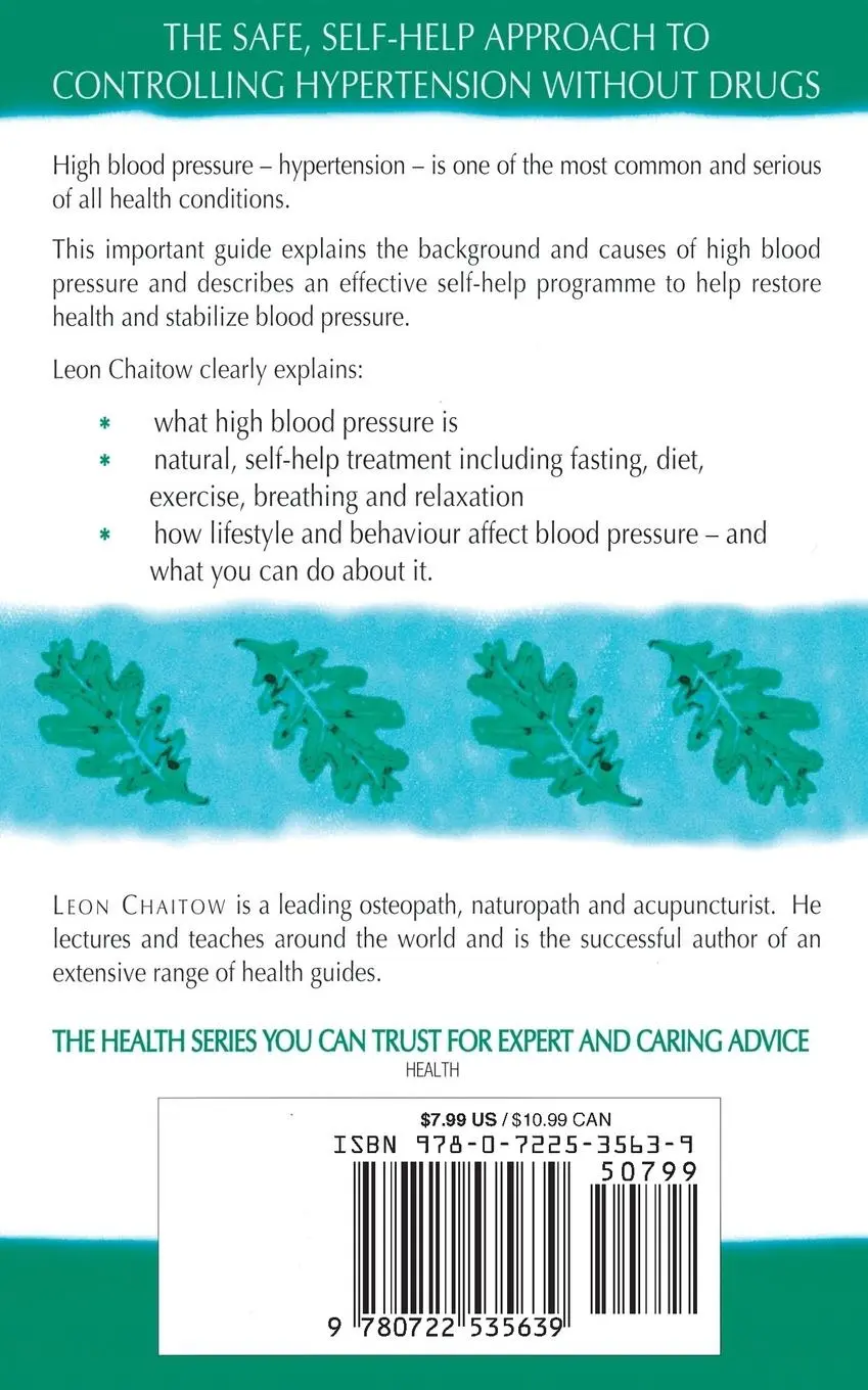 Rückseite: 9780722535639 | High Blood Pressure | Safe alternatives without drugs | Leon Chaitow