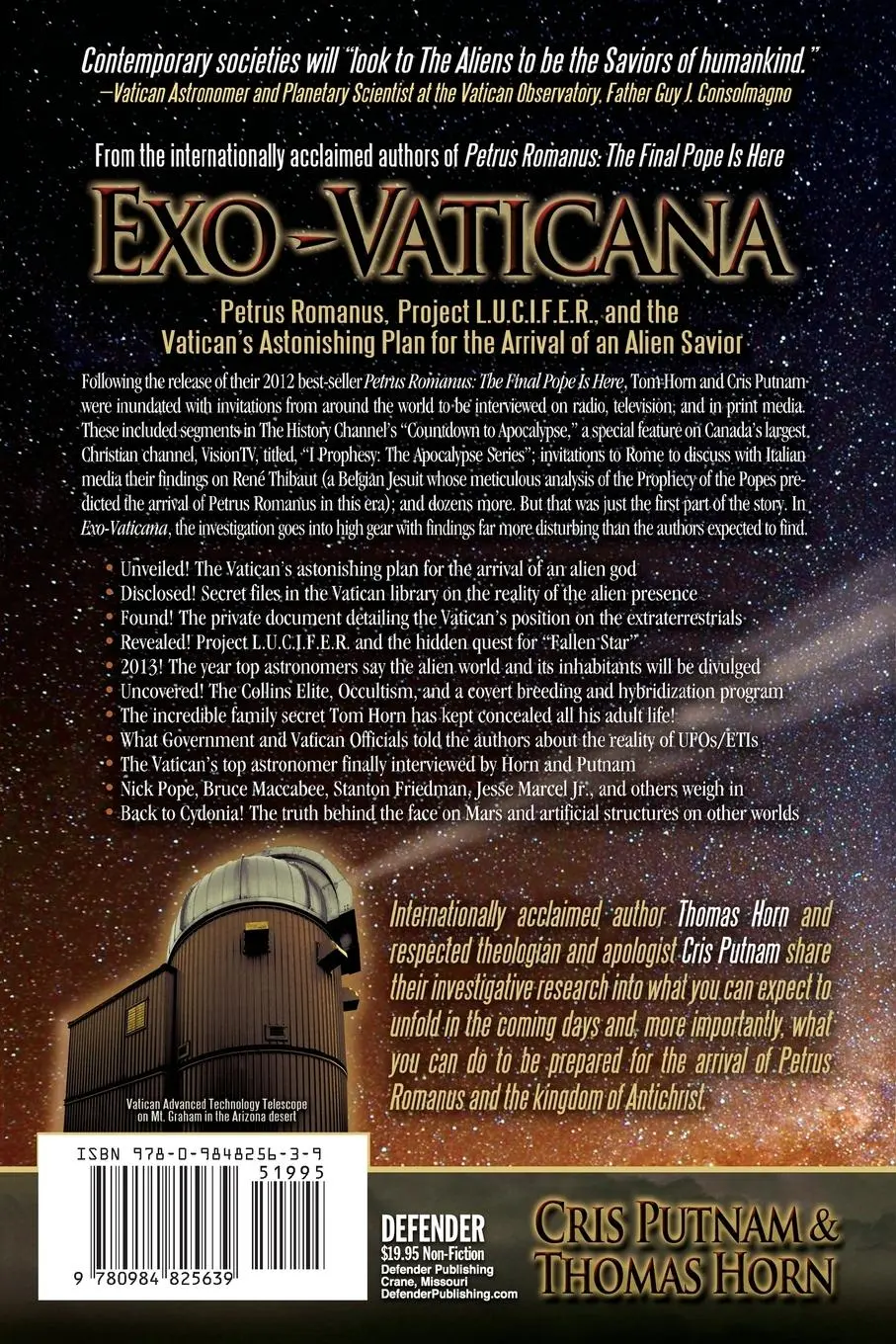 Rückseite: 9780984825639 | Exo-Vaticana | Cris Putnam (u. a.) | Taschenbuch | Englisch | 2023