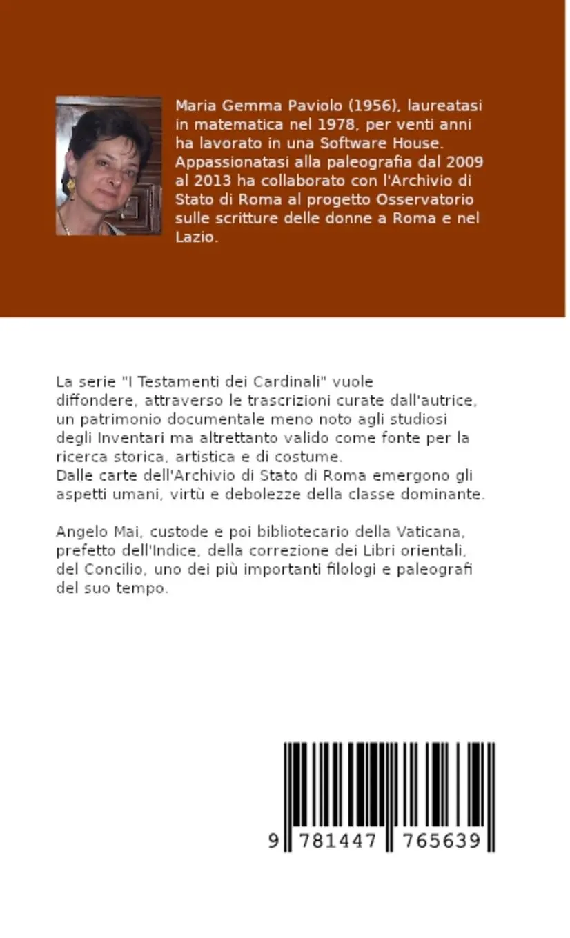 Rückseite: 9781447765639 | I Testamenti dei Cardinali | Angelo Mai (1782-1854) | Paviolo | Buch