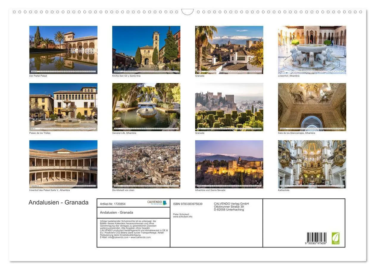 Bild: 9783383975639 | Andalusien - Granada (Wandkalender 2025 DIN A2 quer), CALVENDO...