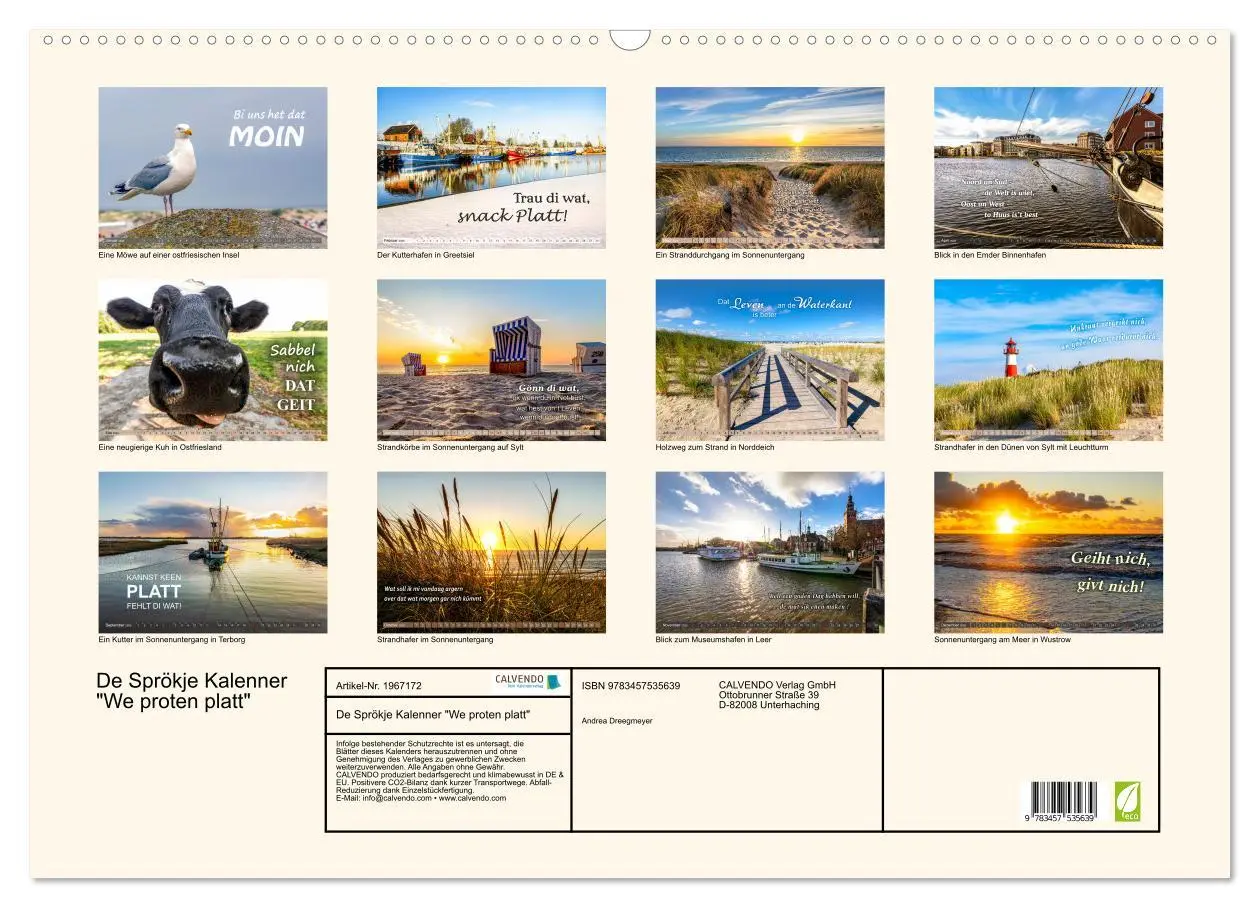 Bild: 9783457535639 | De Sprökje Kalenner "We proten platt" (Wandkalender 2026 DIN A2...