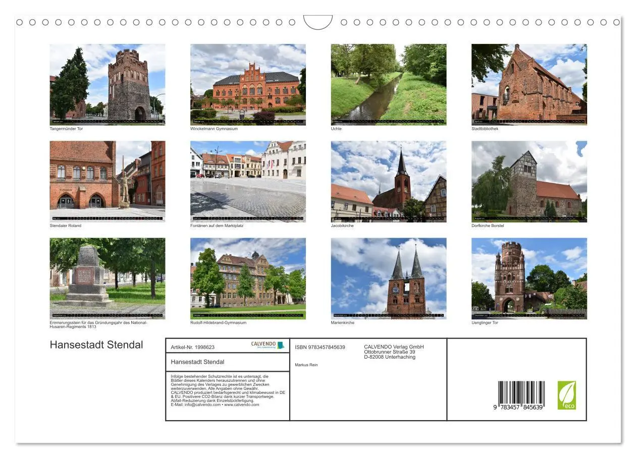 Bild: 9783457845639 | Hansestadt Stendal (Wandkalender 2026 DIN A3 quer), CALVENDO...