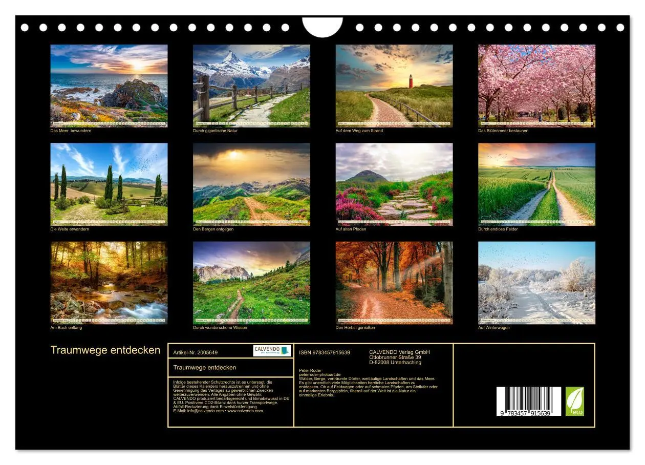 Bild: 9783457915639 | Traumwege entdecken (Wandkalender 2026 DIN A4 quer), CALVENDO...