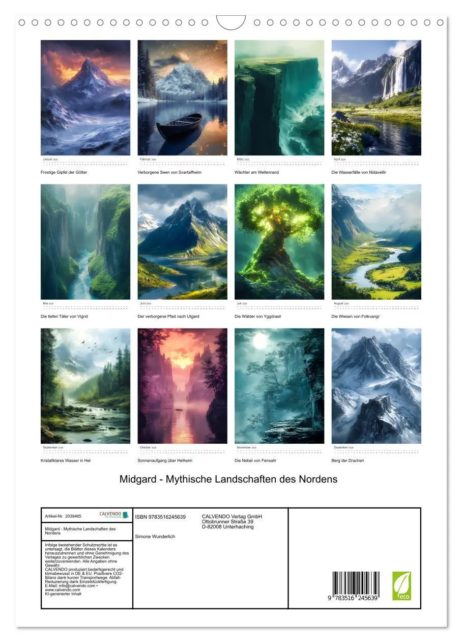 Bild: 9783516245639 | Midgard - Mythische Landschaften des Nordens (Wandkalender 2026 DIN...