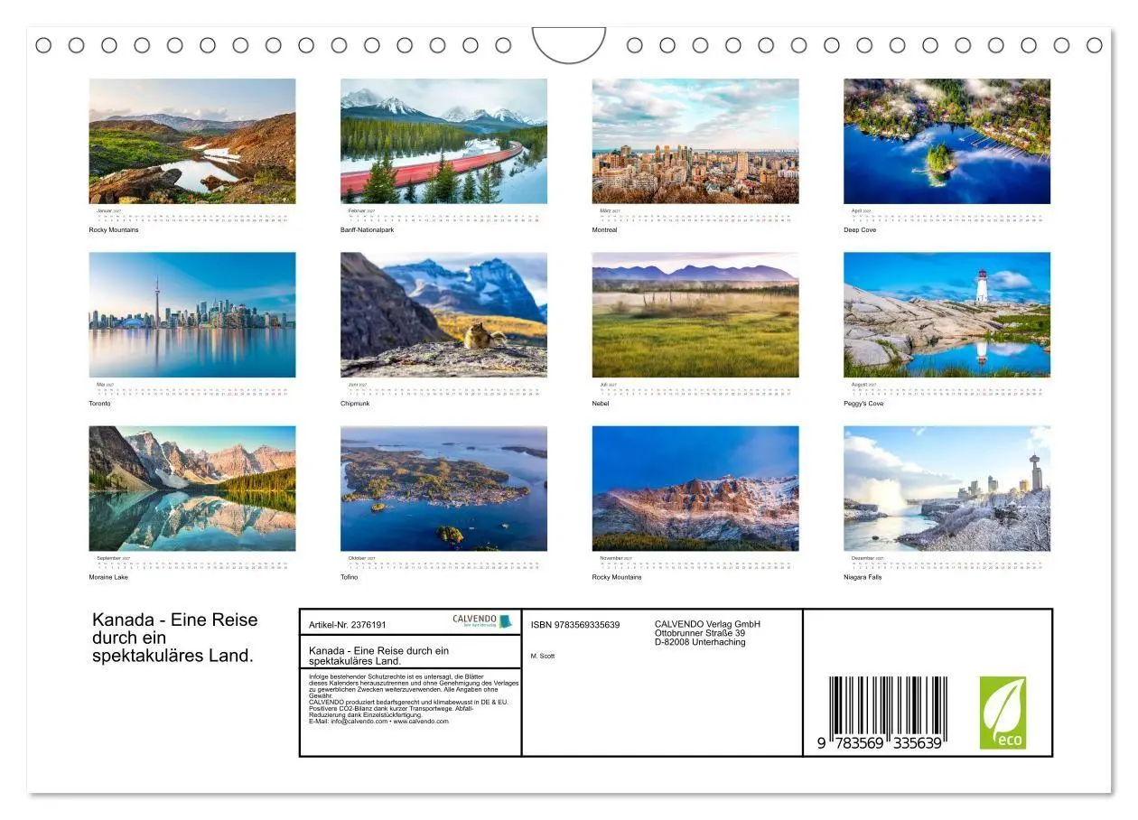 Bild: 9783569335639 | Kanada - Eine Reise durch ein spektakuläres Land. (Wandkalender...