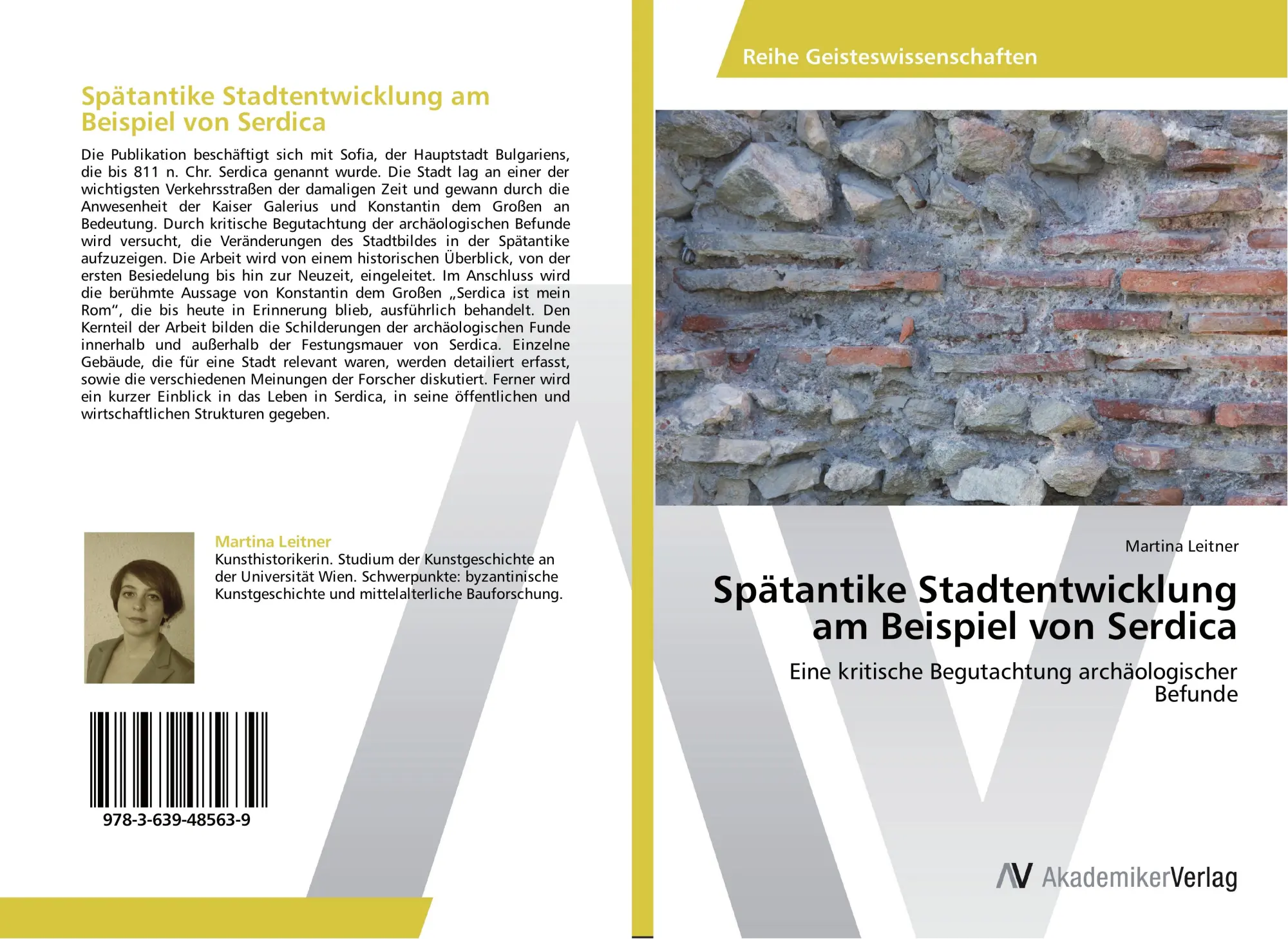 Cover: 9783639485639 | Spätantike Stadtentwicklung am Beispiel von Serdica | Martina Leitner