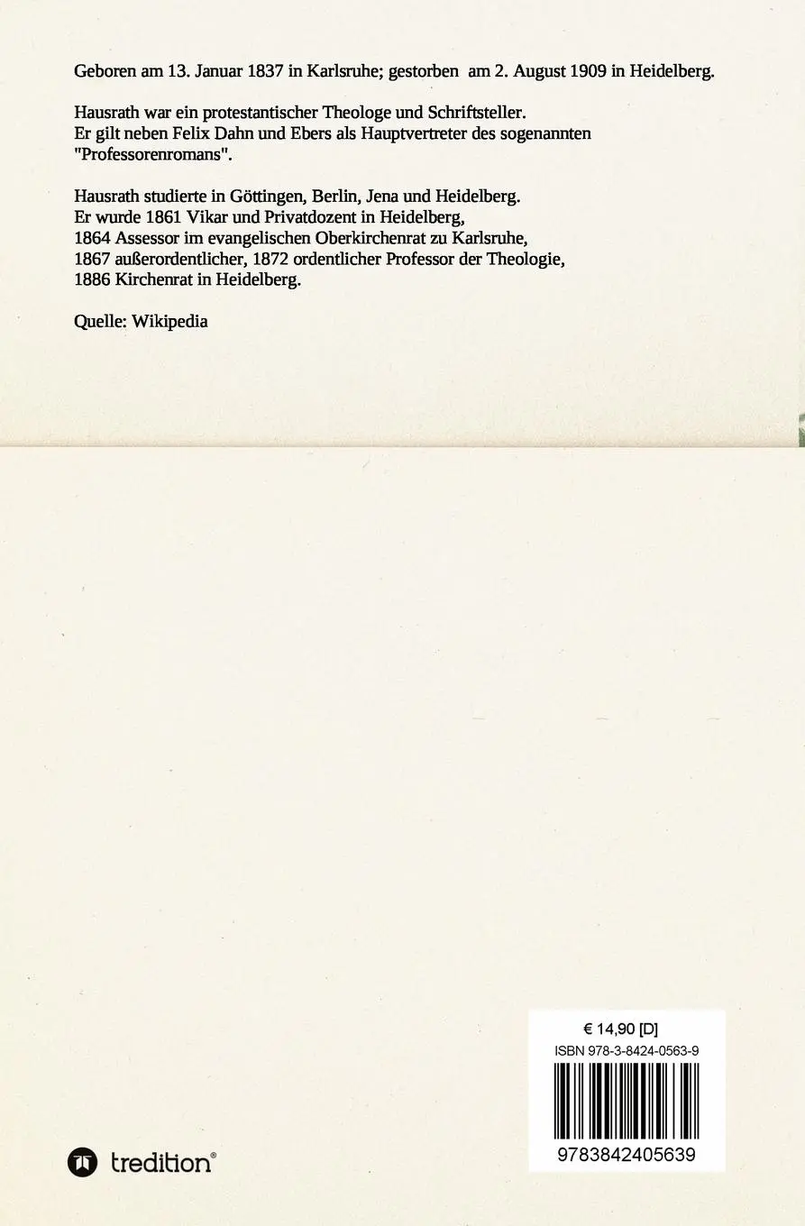 Rückseite: 9783842405639 | Elfriede | Adolf Hausrath | Taschenbuch | Paperback | 260 S. | Deutsch