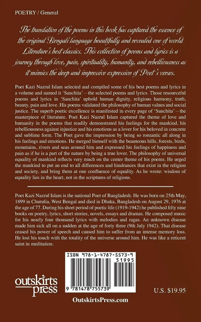 Rückseite: 9781478755739 | Sanchita | Selected Poems and Lyrics of Poet Kazi Nazrul Islam | Munir
