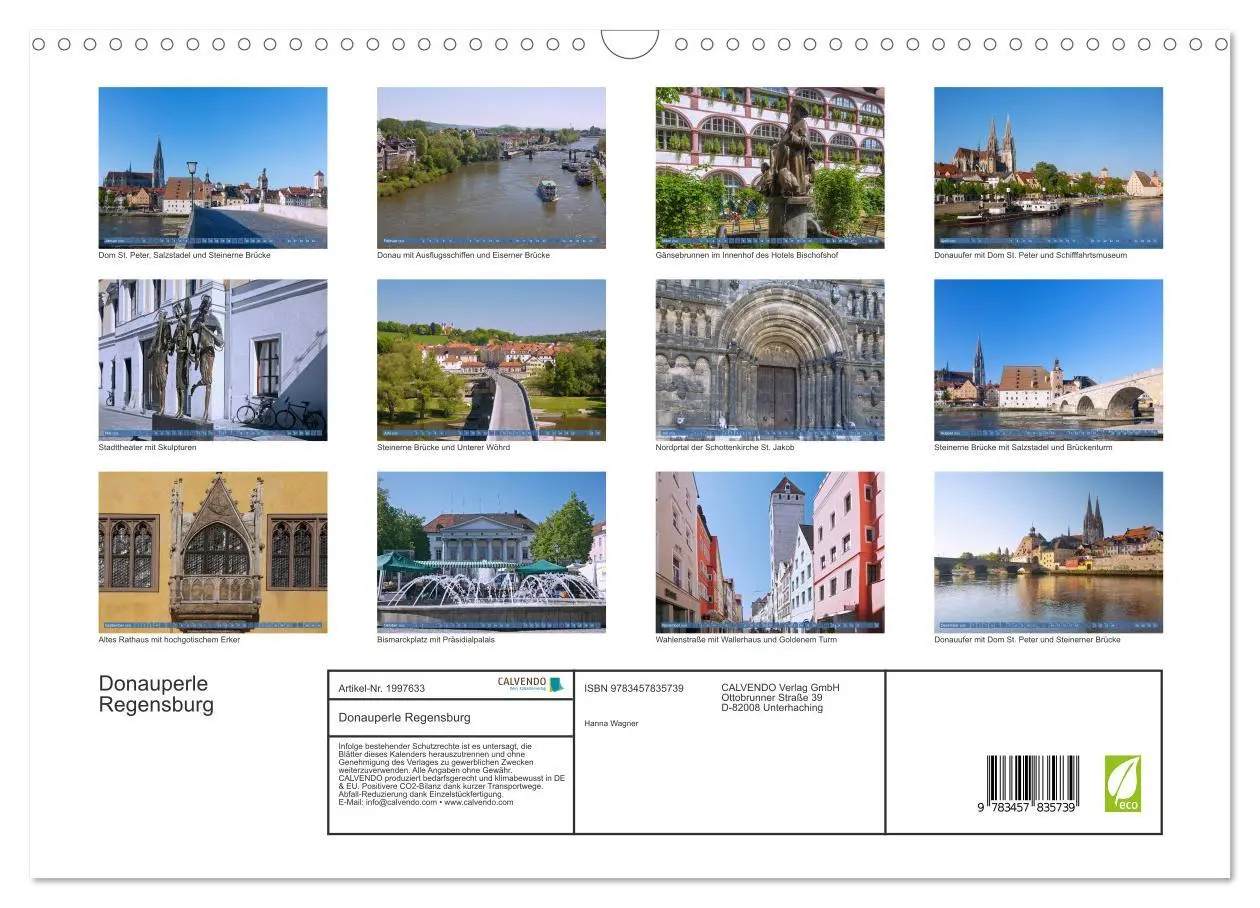 Bild: 9783457835739 | Donauperle Regensburg (Wandkalender 2026 DIN A3 quer), CALVENDO...
