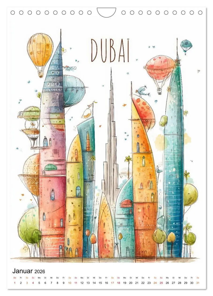 Bild: 9783516095739 | Bunte Weltreise (Wandkalender 2026 DIN A4 hoch), CALVENDO...