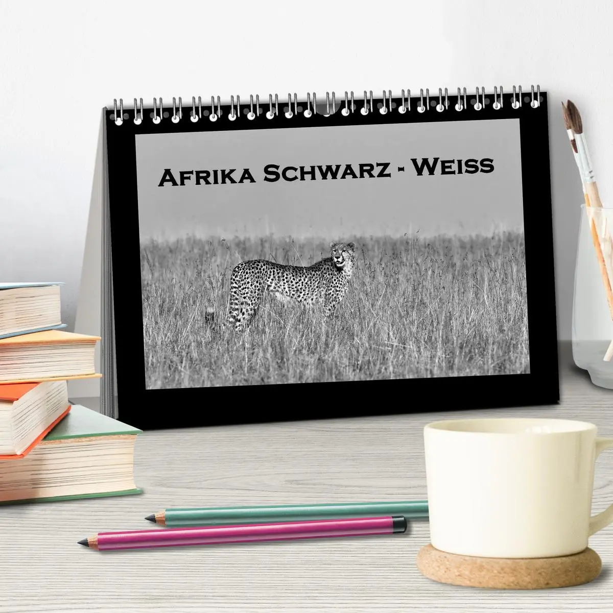Bild: 9783516165739 | Afrika Schwarz - Weiss (Tischkalender 2026 DIN A5 quer), CALVENDO...