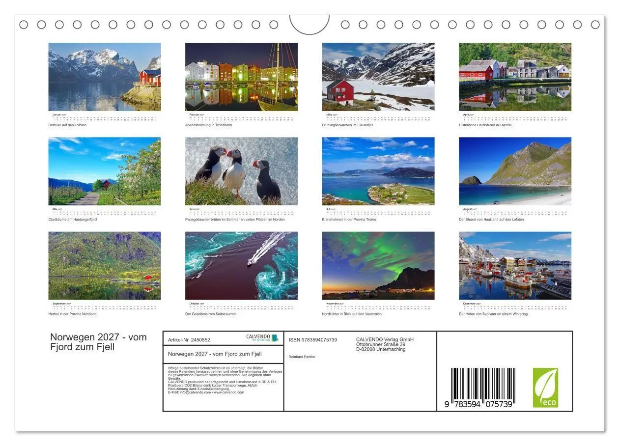 Bild: 9783594075739 | Norwegen 2027 - vom Fjord zum Fjell (Wandkalender 2027 DIN A4...