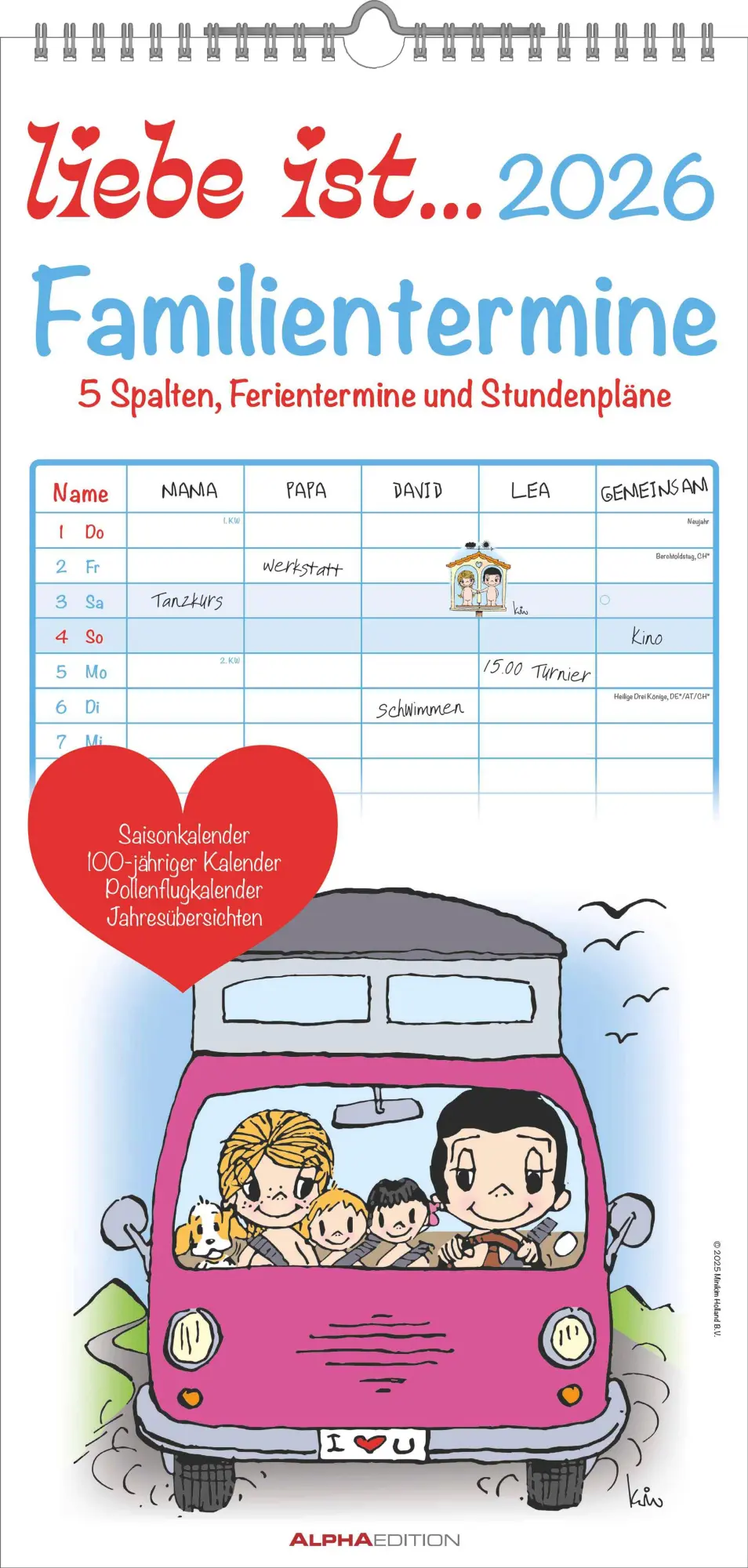 Cover: 4069095005839 | liebe ist... 2026 Familientermine - Familien-Timer - Termin-Planer...