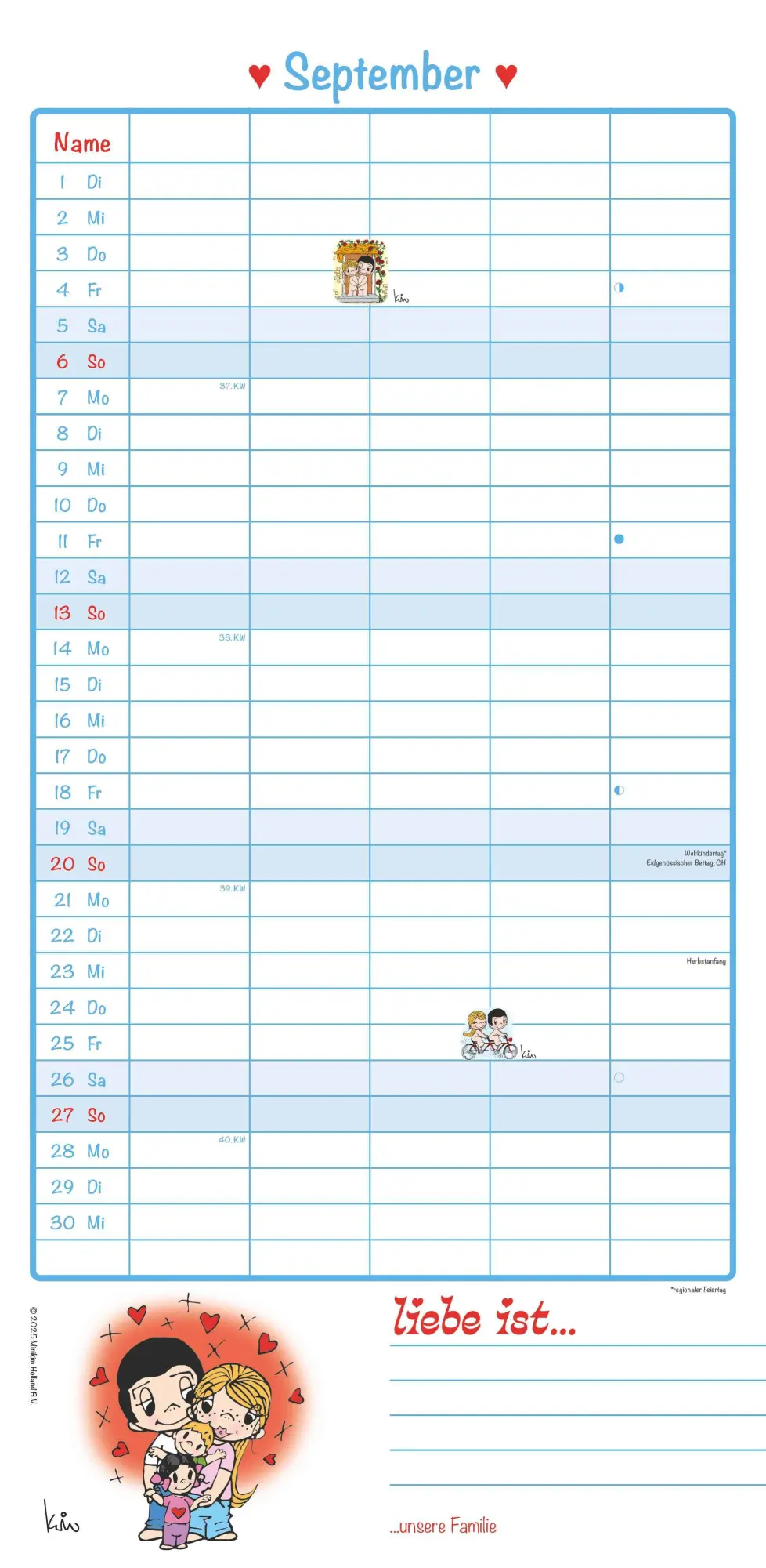 Bild: 4069095005839 | liebe ist... 2026 Familientermine - Familien-Timer - Termin-Planer...