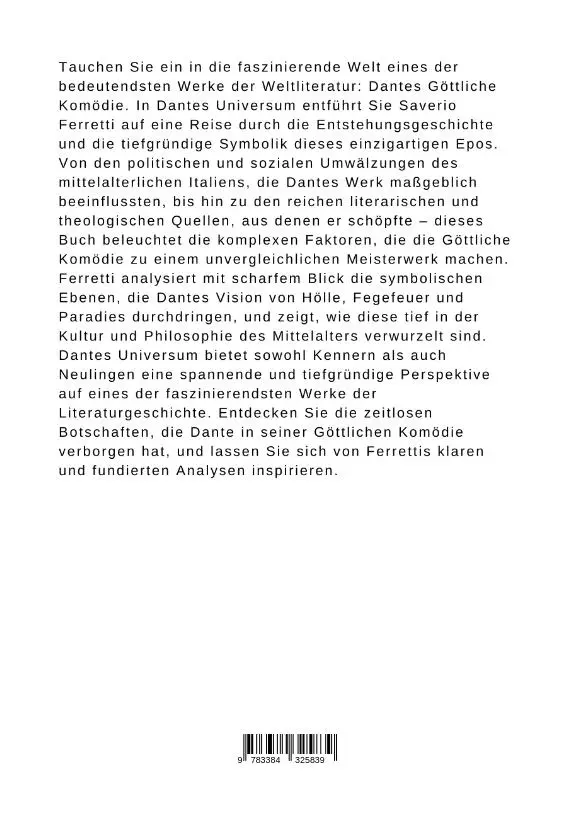Rückseite: 9783384325839 | Dantes Universum | Saverio Ferretti | Buch | 380 S. | Deutsch | 2024