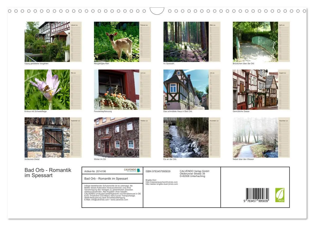 Bild: 9783457995839 | Bad Orb - Romantik im Spessart (Wandkalender 2026 DIN A3 quer),...