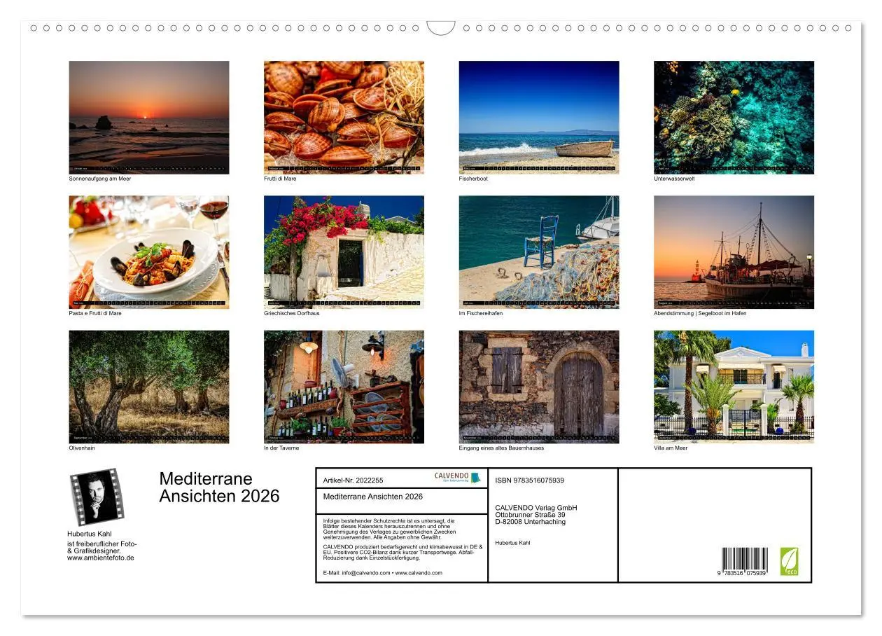 Bild: 9783516075939 | Mediterrane Ansichten 2026 (Wandkalender 2026 DIN A2 quer),...