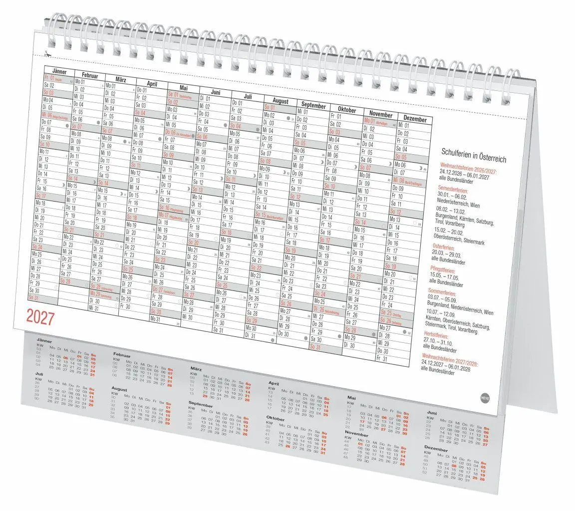Bild: 9783756415939 | Schreibtischkalender Österreich groß 2027 | Heye | Kalender | 61 S.