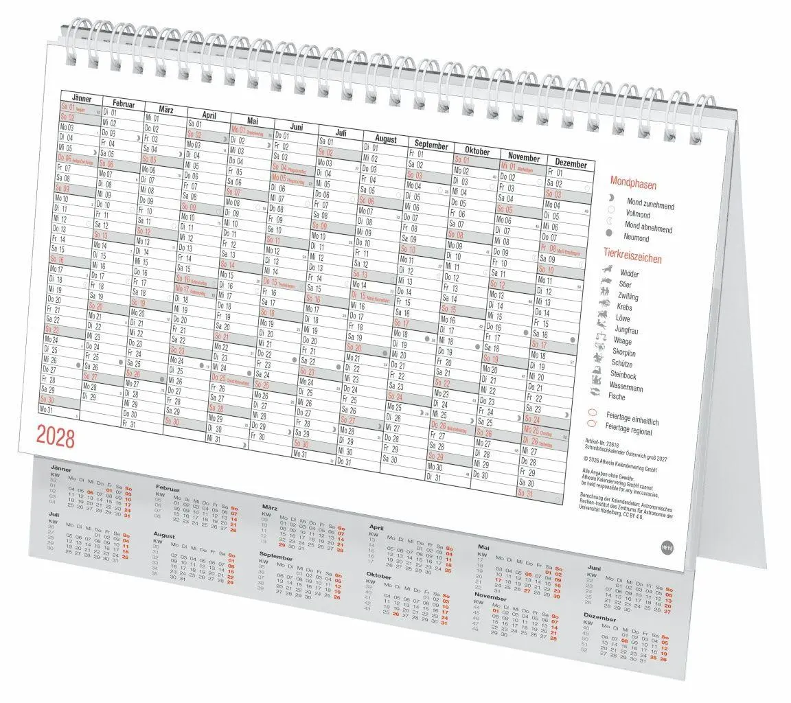 Bild: 9783756415939 | Schreibtischkalender Österreich groß 2027 | Heye | Kalender | 61 S.