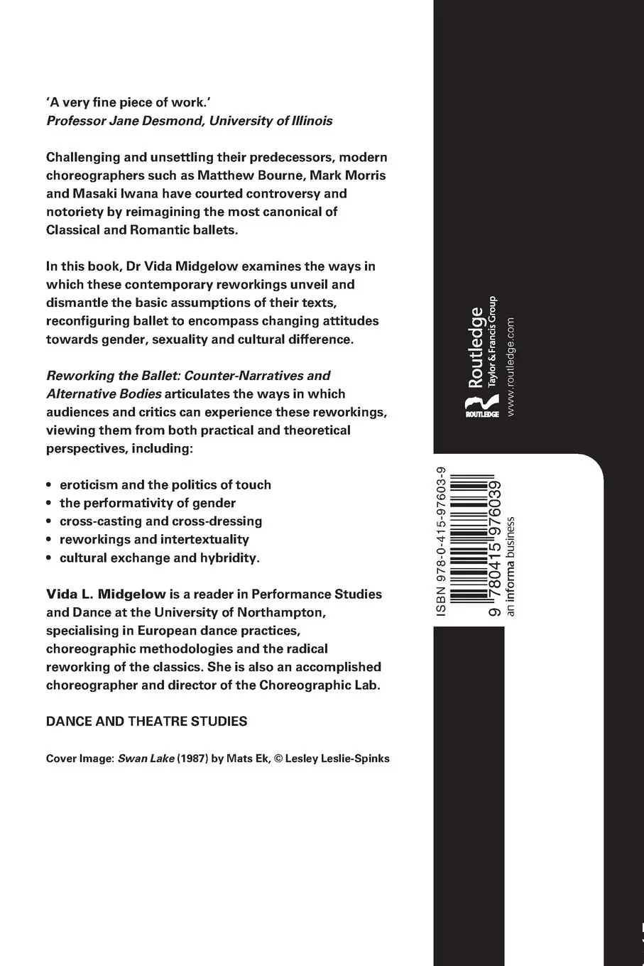 Rückseite: 9780415976039 | Reworking the Ballet | Counter Narratives and Alternative Bodies