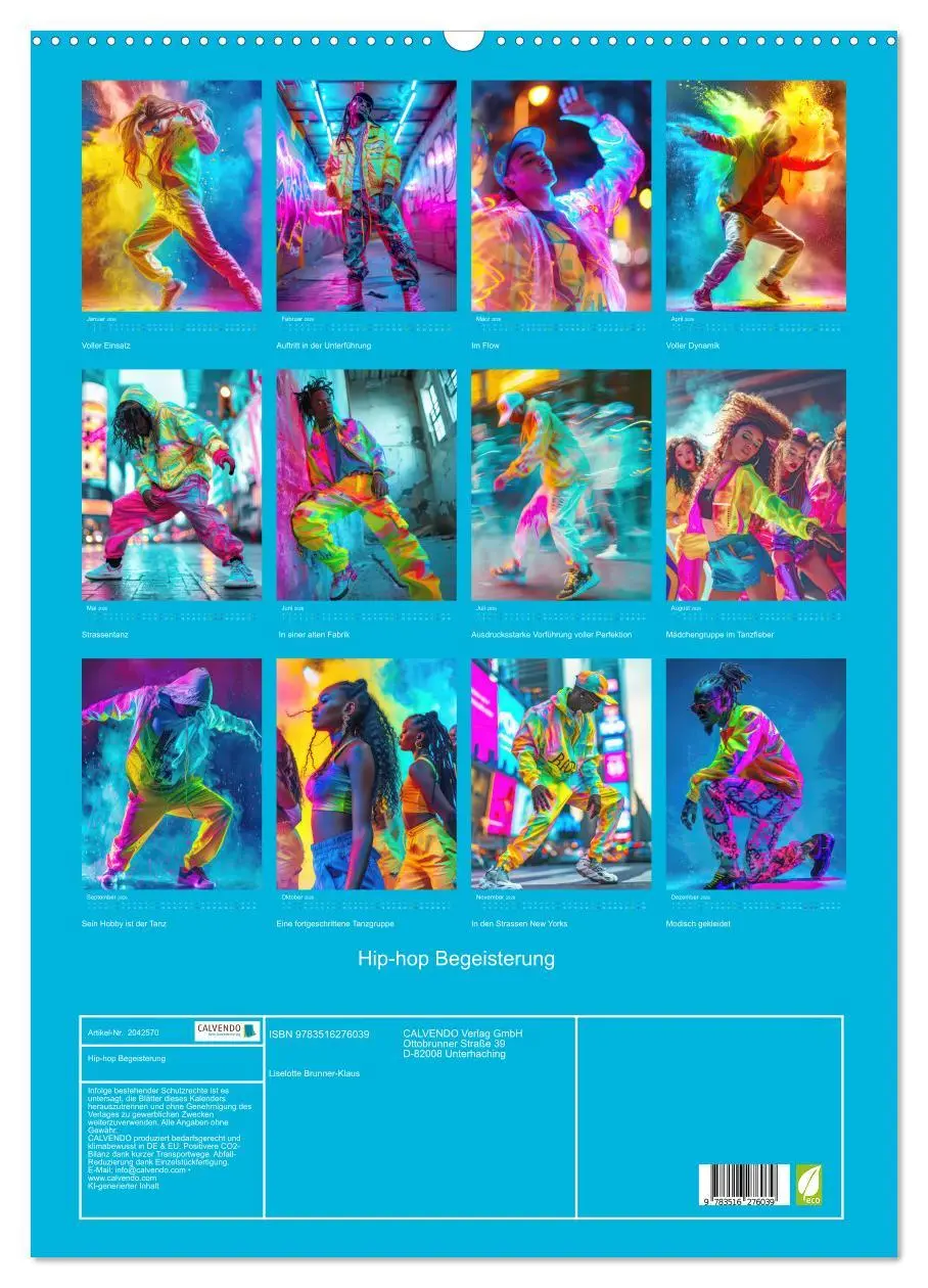 Bild: 9783516276039 | Hip-hop Begeisterung (Wandkalender 2026 DIN A2 hoch), CALVENDO...