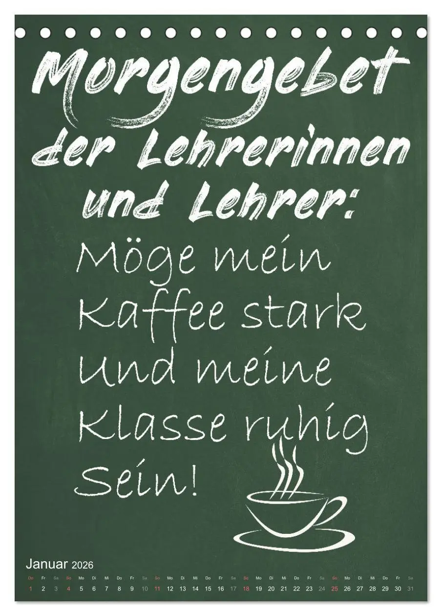 Bild: 9783516346039 | Coole Lehrersprüche (Tischkalender 2026 DIN A5 hoch), CALVENDO...