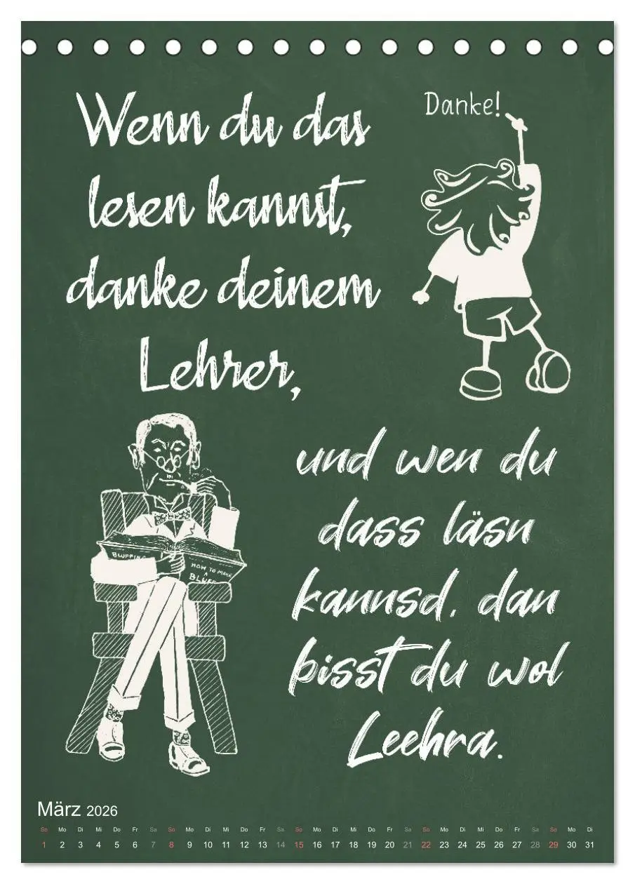 Bild: 9783516346039 | Coole Lehrersprüche (Tischkalender 2026 DIN A5 hoch), CALVENDO...