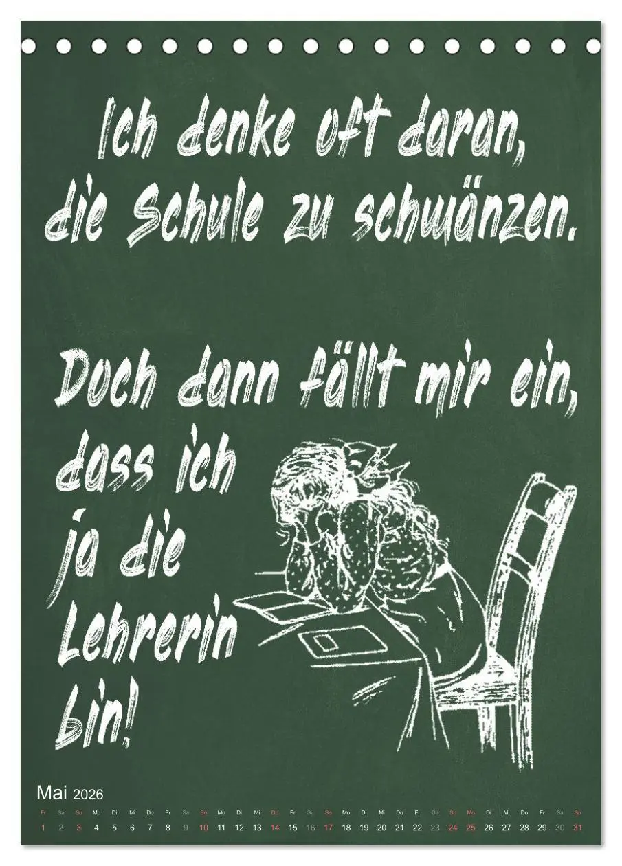 Bild: 9783516346039 | Coole Lehrersprüche (Tischkalender 2026 DIN A5 hoch), CALVENDO...