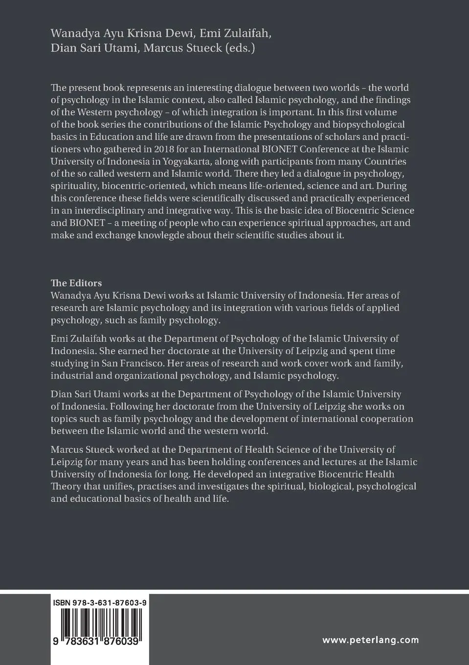 Rückseite: 9783631876039 | Islamic Psychology - Integrative Dialogue | Dian Utamy (u. a.) | Buch