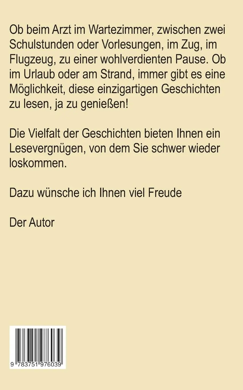 Rückseite: 9783751976039 | 60 einzigartige Kurzgeschichten | Ein Lesevergügen | Horbach | Buch