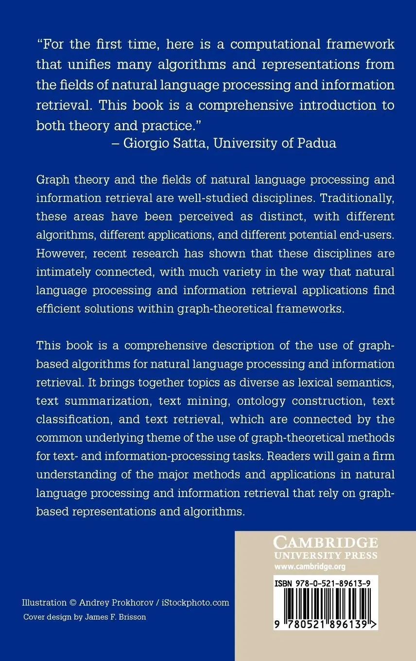 Rückseite: 9780521896139 | Graph-Based Natural Language Processing and Information Retrieval