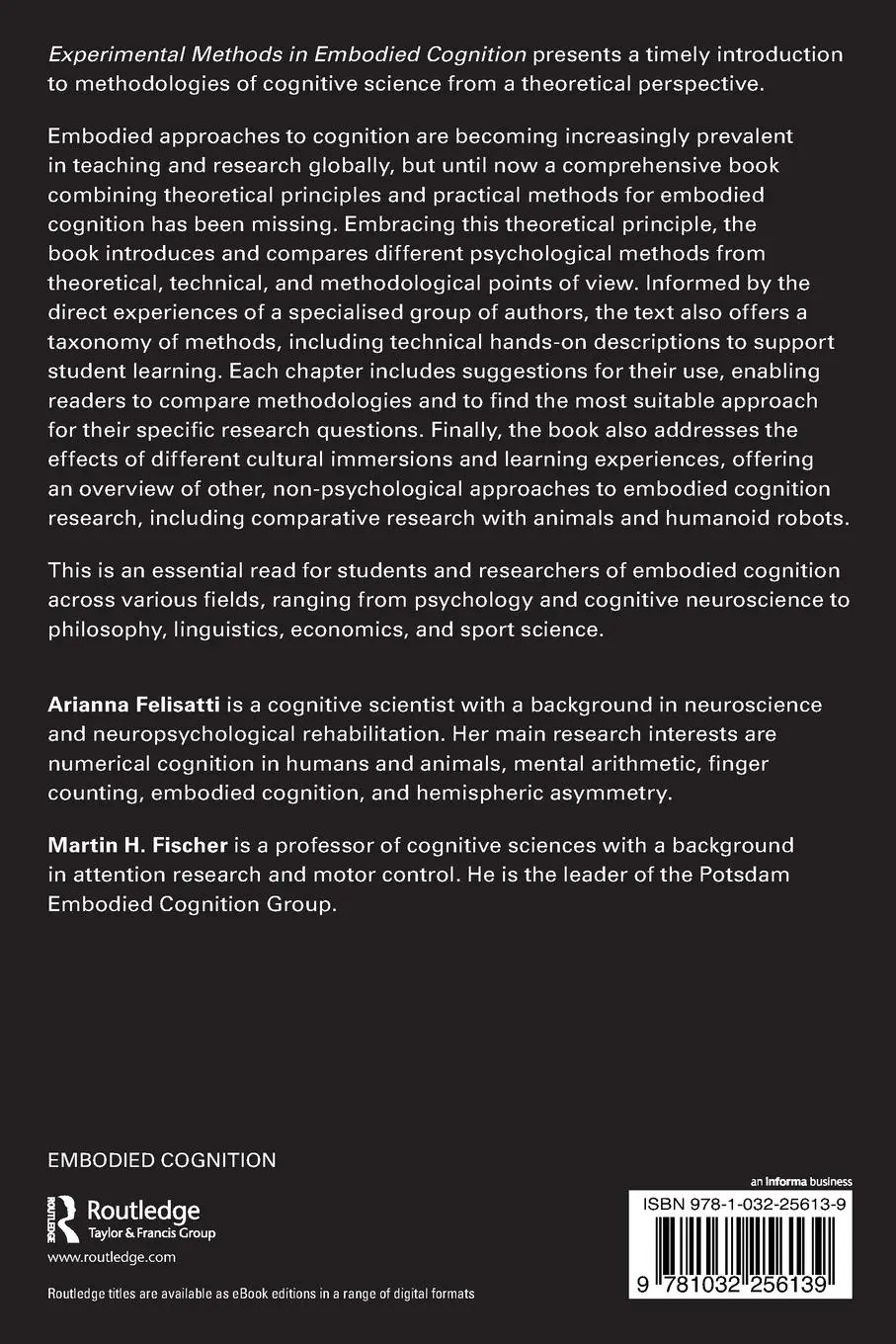 Rückseite: 9781032256139 | Experimental Methods in Embodied Cognition | Arianna Felisatti (u. a.)