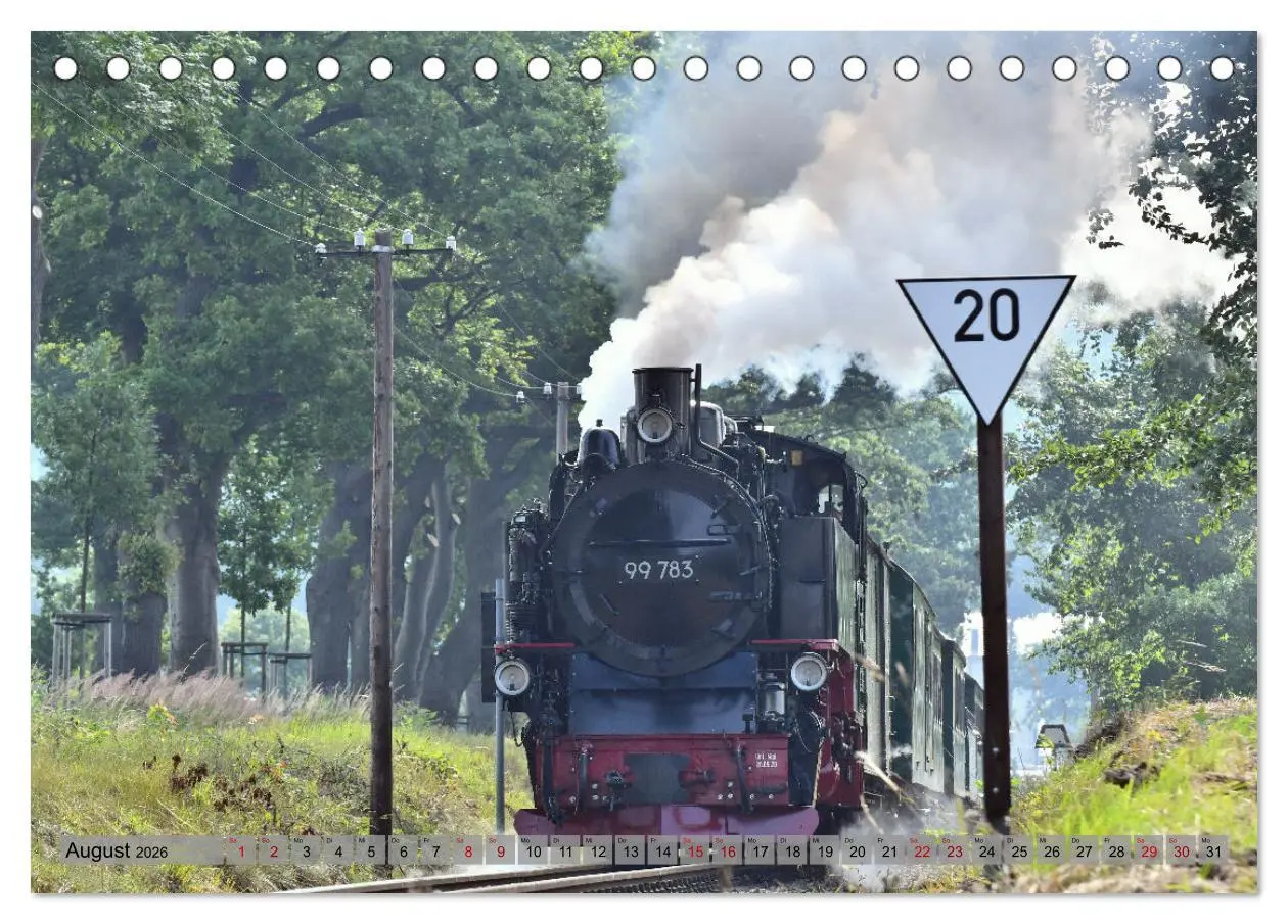 Bild: 9783457626139 | Mit Dampf durch die Natur Rügens (Tischkalender 2026 DIN A5 quer),...