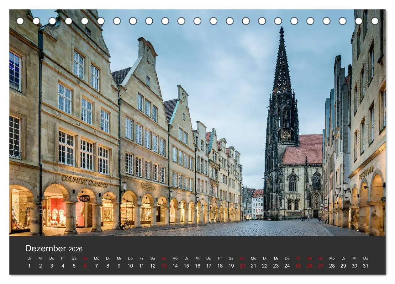 Bild: 9783457936139 | Münster mit Licht (Tischkalender 2026 DIN A5 quer), CALVENDO...