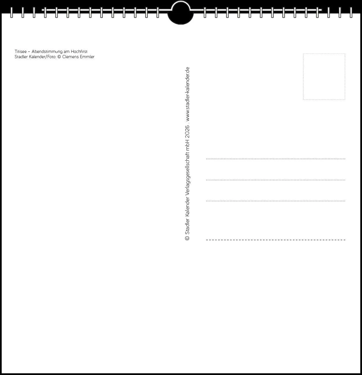 Bild: 9783861926139 | Schwarzwald 2027 | Postkarten-Tischkalender | Clemens Emmler | 13 S.
