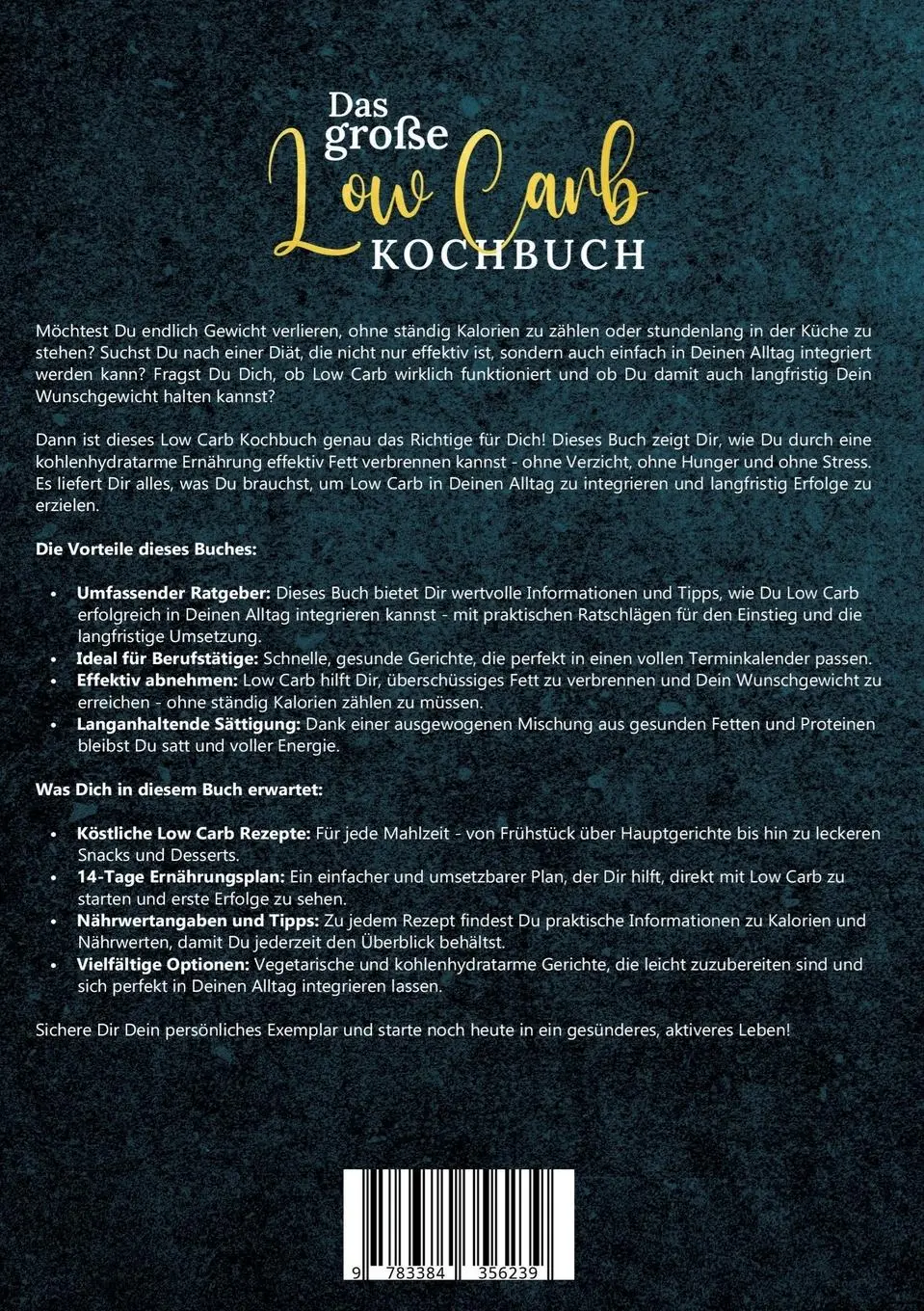 Rückseite: 9783384356239 | Das große Low Carb Kochbuch | Lisa Ackermann | Taschenbuch | 184 S.
