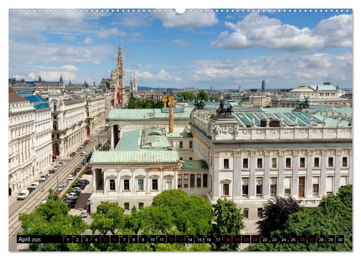 Bild: 9783435456239 | WIEN von oben (Wandkalender 2025 DIN A2 quer), CALVENDO Monatskalender