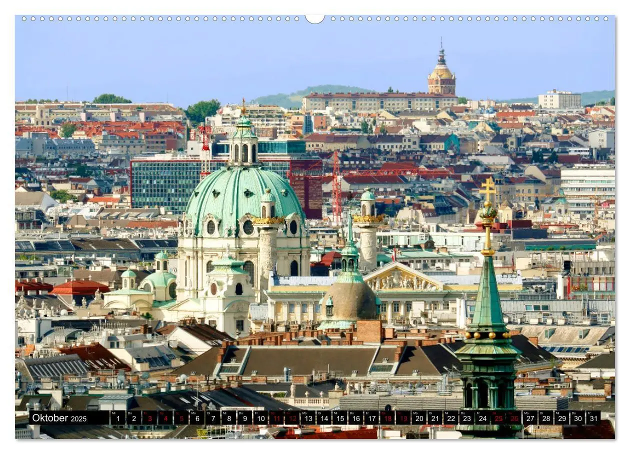 Bild: 9783435456239 | WIEN von oben (Wandkalender 2025 DIN A2 quer), CALVENDO Monatskalender