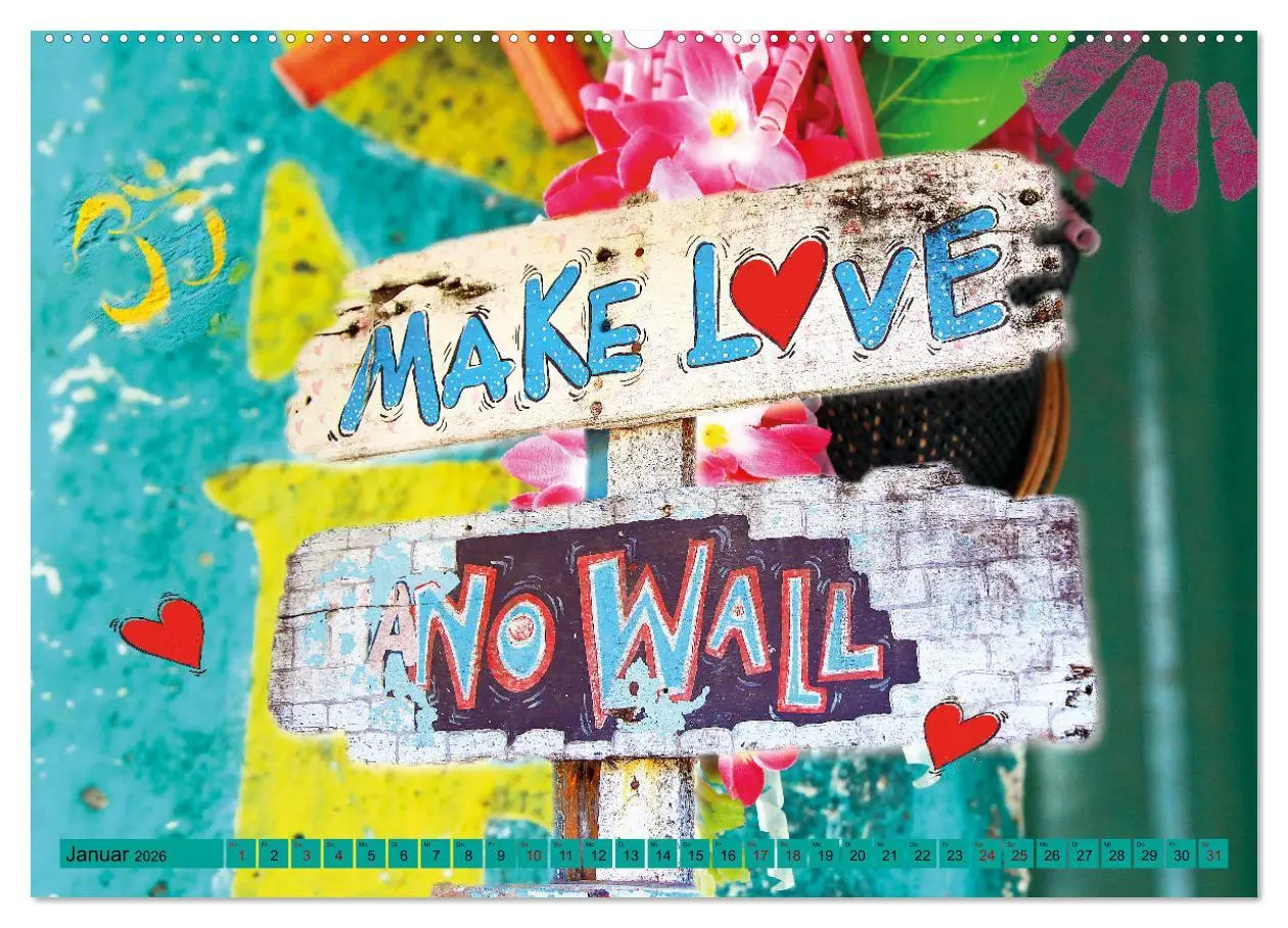 Bild: 9783457546239 | Love and Peace Liebe und Frieden (hochwertiger Premium Wandkalender...