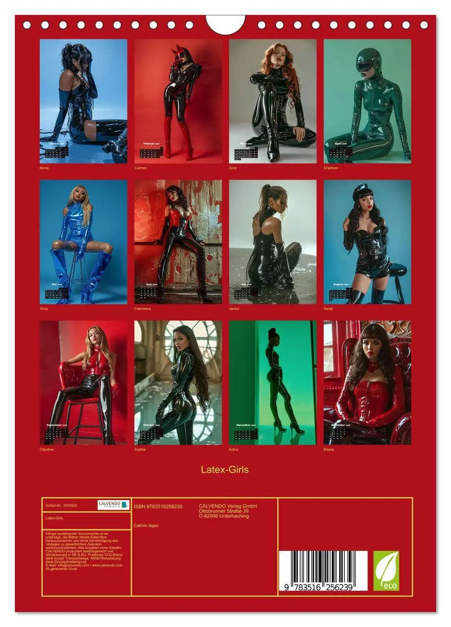 Bild: 9783516256239 | Latex-Girls (Wandkalender 2026 DIN A4 hoch), CALVENDO Monatskalender