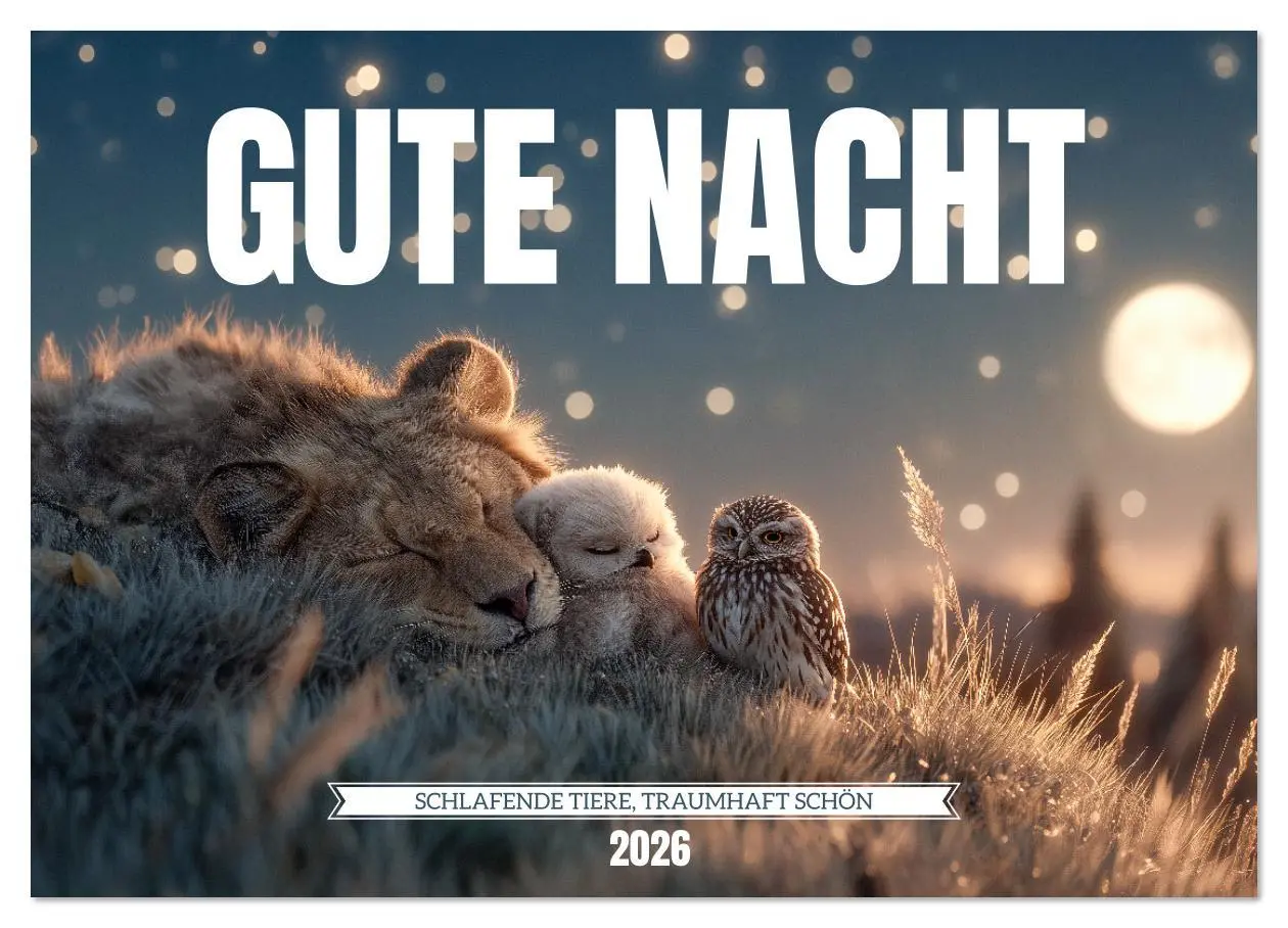 Cover: 9783516636239 | GUTE NACHT - Schlafende Tiere, traumhaft schön (Wandkalender 2026...