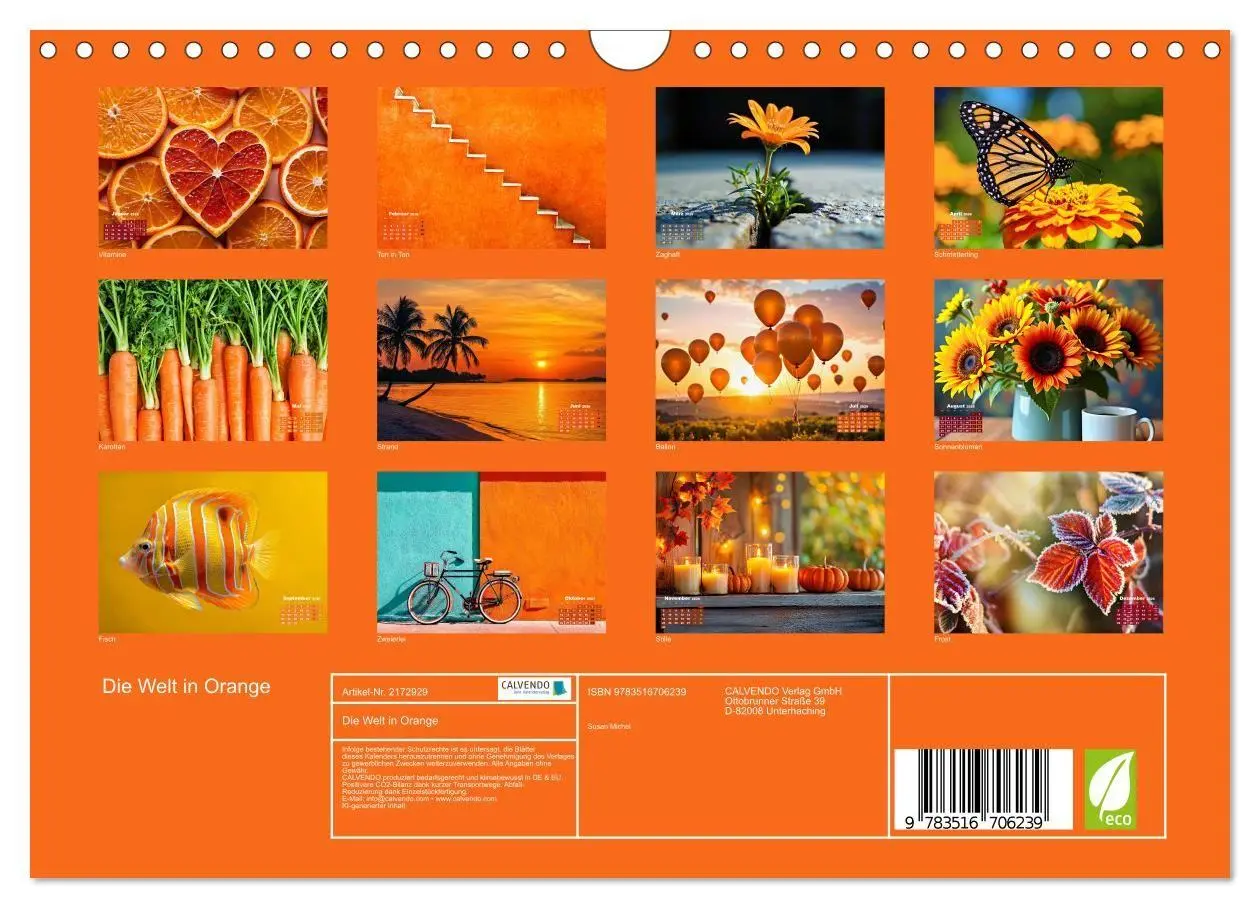 Bild: 9783516706239 | Die Welt in Orange (Wandkalender 2026 DIN A4 quer), CALVENDO...