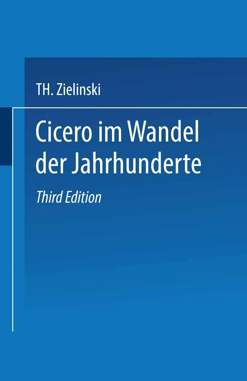 Cover: 9783663156239 | Cicero | Im Wandel der Jahrhunderte | Th. Zielinski | Taschenbuch