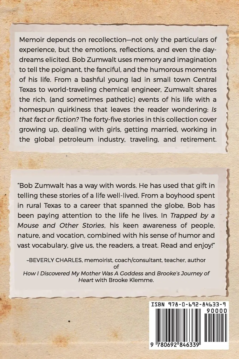 Rückseite: 9780692846339 | Trapped by a Mouse | And Other Stories | Bob Zumwalt | Taschenbuch