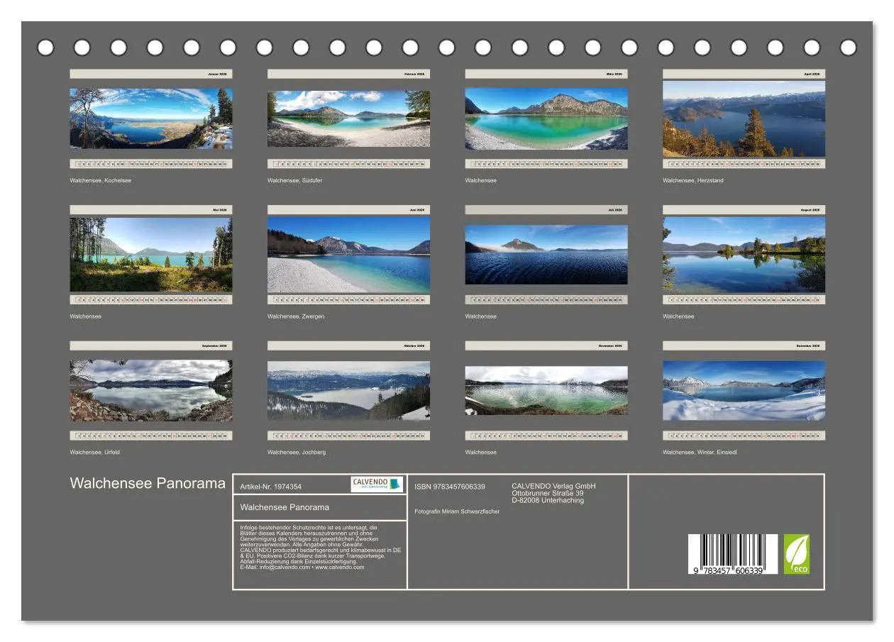Bild: 9783457606339 | Walchensee Panorama (Tischkalender 2026 DIN A5 quer), CALVENDO...