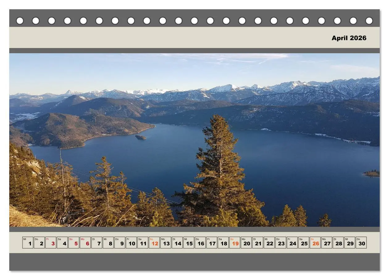 Bild: 9783457606339 | Walchensee Panorama (Tischkalender 2026 DIN A5 quer), CALVENDO...