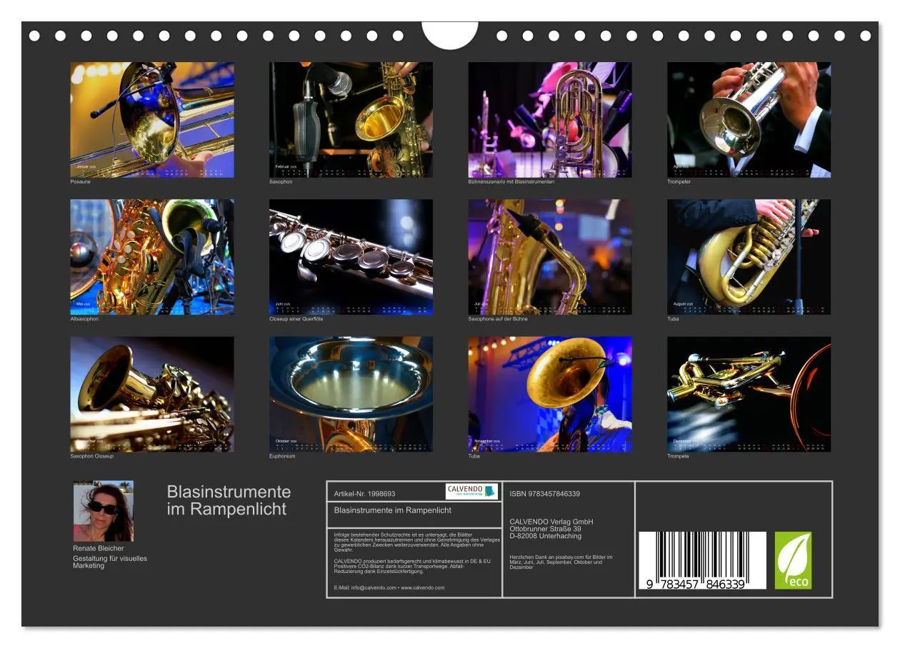 Bild: 9783457846339 | Blasinstrumente im Rampenlicht (Wandkalender 2026 DIN A4 quer),...