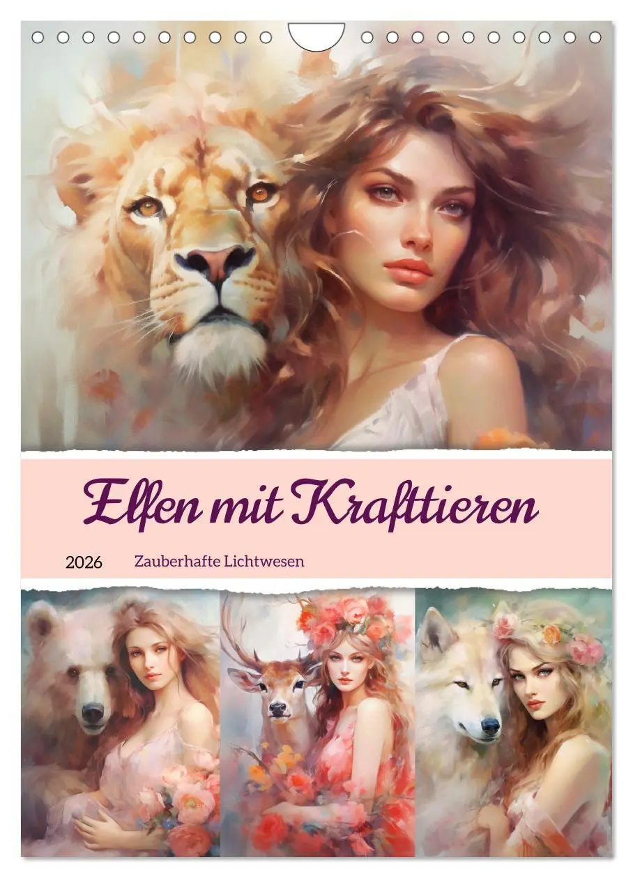 Cover: 9783516316339 | Elfen mit Krafttieren. Zauberhafte Lichtwesen (Wandkalender 2026...